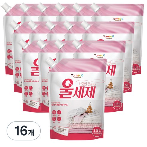 탐사 울세제 중성세제 리필, 1.5L, 16개