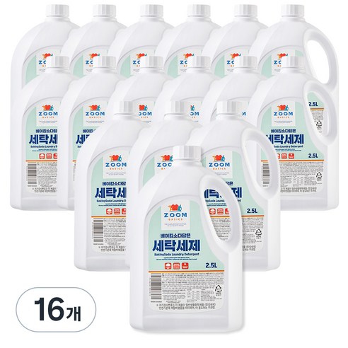줌 베이직 베이킹소다 담은 액체 세탁세제, 2.5L, 16개