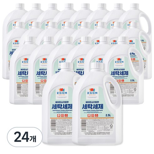 줌 베이직 베이킹소다 담은 액체 세탁세제, 2.5L, 24개