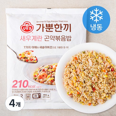 가뿐한끼 새우계란 곤약볶음밥 2인분 (냉동), 400g, 4개