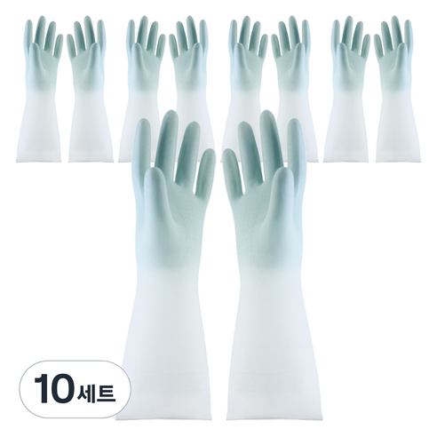 모나홈 예쁜 반투명 니트릴 고무장갑 양손착용 세트, 파스텔블루, 중(M), 10세트