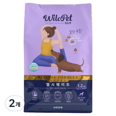 윌로펫 전연령용 강아지 헬시포뮬러 웨이트 소프트사료, 오리, 1.2kg, 2개
