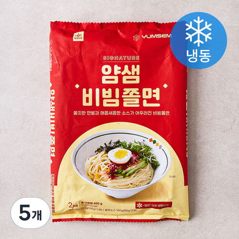 얌샘 비빔쫄면 2인분 (냉동), 490g, 5개