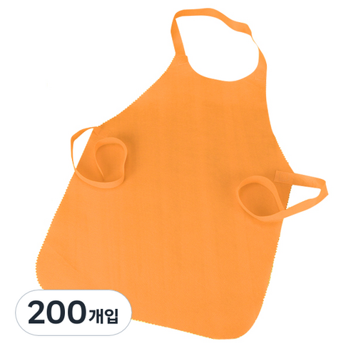 블럭마트 부직포 1회용앞치마, 오렌지, 200개입