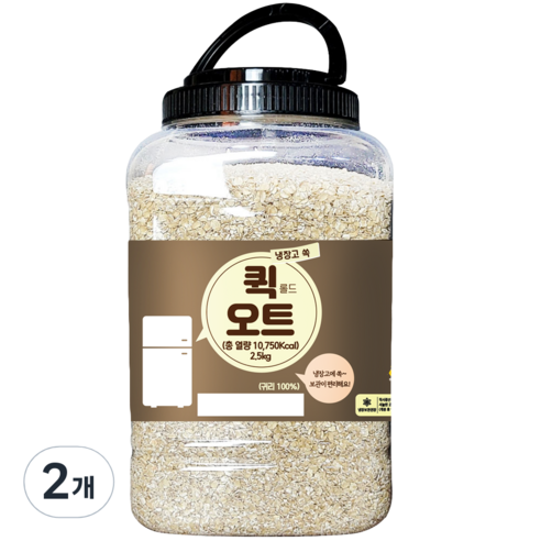 냉장고쏙 퀵 롤드 오트, 2.5kg, 2개
