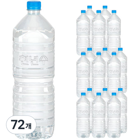 천년수 무라벨 생수, 2L, 72개