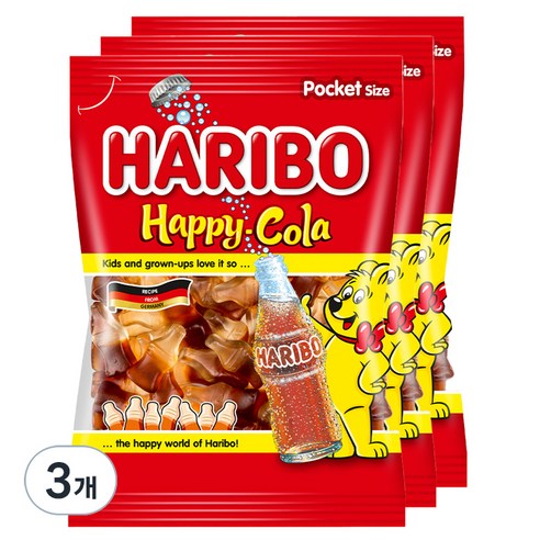 하리보 해피 콜라 젤리, 100g, 3개