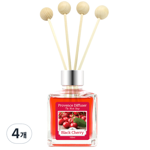 프로방스 퍼퓸 디퓨져 100ml, 블랙체리, 4개