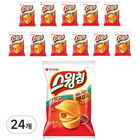 스윙칩 핫 볶음고추장맛, 60g, 24개