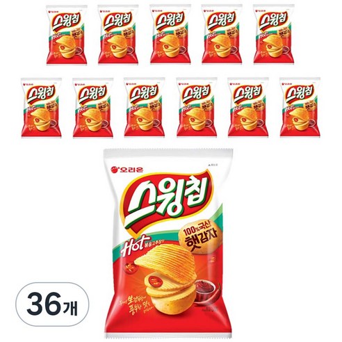 스윙칩 핫 볶음고추장맛, 60g, 36개