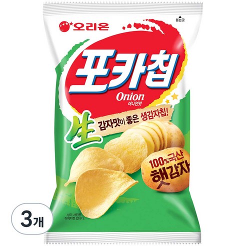 오리온 포카칩 어니언, 137g, 3개