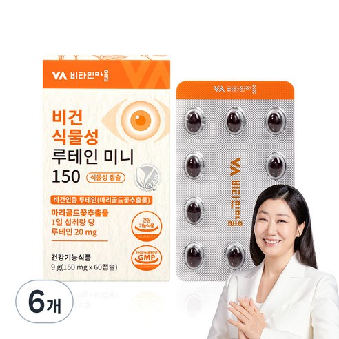비타민마을 비건 식물성 루테인 미니, 60정, 6개