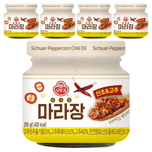 오뚜기 마라장 산초 앤 고추, 200g, 5개