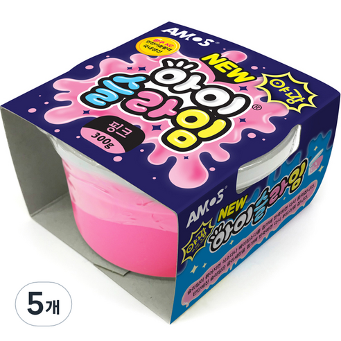 아모스 아이슬라임, 야광핑크, 300g, 5개
