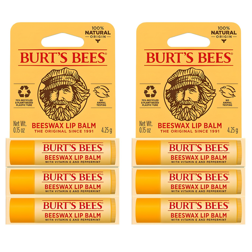 버츠비 모이스춰라이징 립밤 3개입, 비즈왁스, 12.75g, 2개