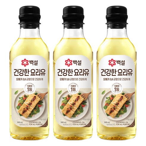 백설 건강한 요리유, 500ml, 3개