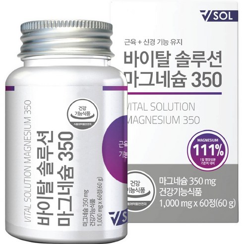 VSOL 바이탈솔루션 마그네슘 350 60g, 60정, 1개