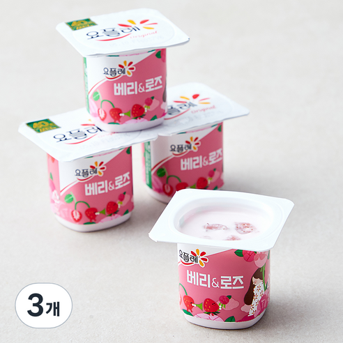요플레 오리지널 베리 & 로즈 4개입, 320g, 3개