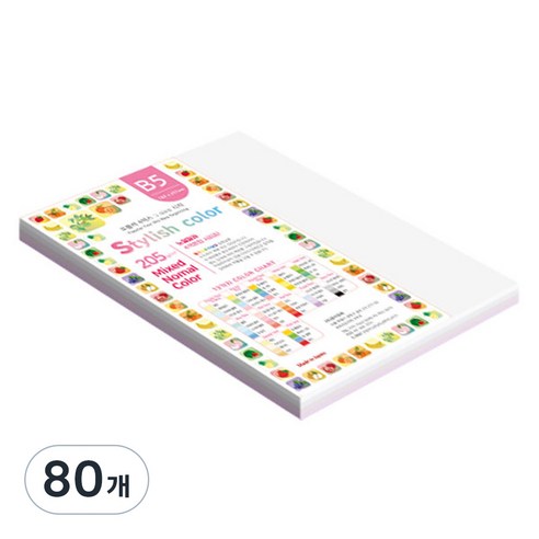 종이문화 스타일리쉬 두꺼운 혼합색지 09 SN Purple Tone 205g, B5, 80개