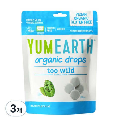 야미얼스 유기농 투와일드 드로프스 파우치팩, 59.5g, 3개