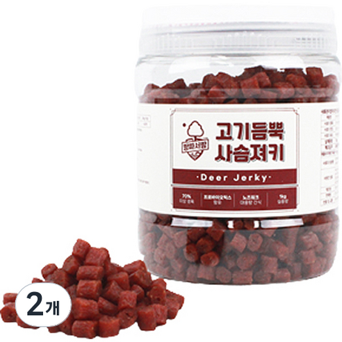 땅파서팜 강아지 고기듬뿍 사슴 져키 1kg, 2개