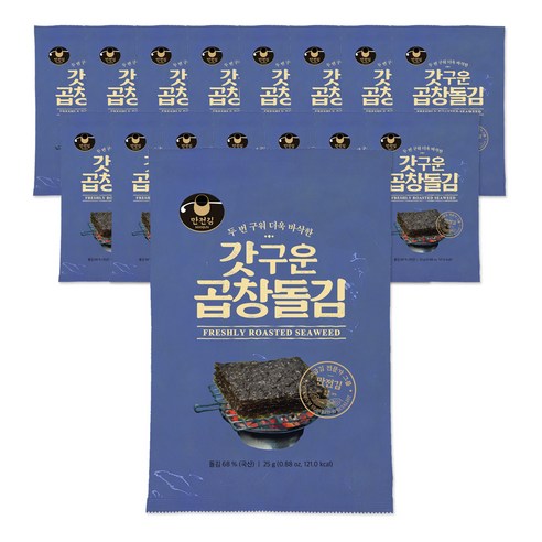 만전김 갓구운 곱창돌김 전장, 25g, 16개
