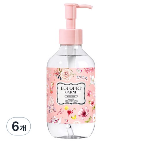 부케가르니 모이스처 바디오일 화이트머스크향, 300ml, 6개