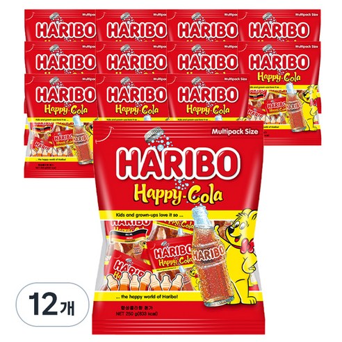 하리보 해피콜라 젤리, 250g, 12개
