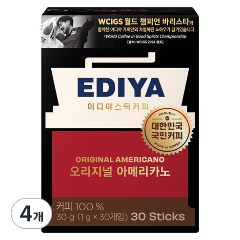이디야 오리지널 아메리카노, 1g, 30개입, 4개