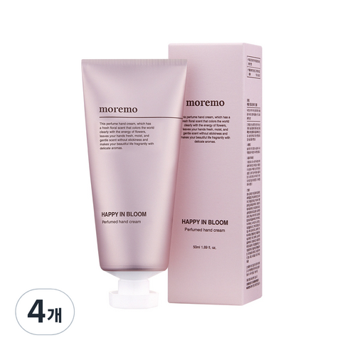 모레모 퍼퓸드 핸드크림 해피 인 블룸, 50ml, 4개