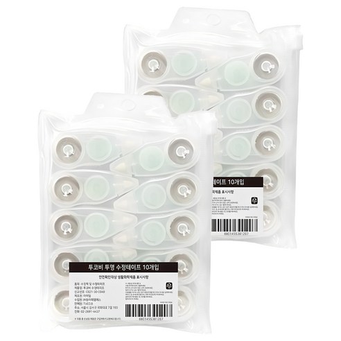 투코비 수정테이프 10개, 투명, 2세트