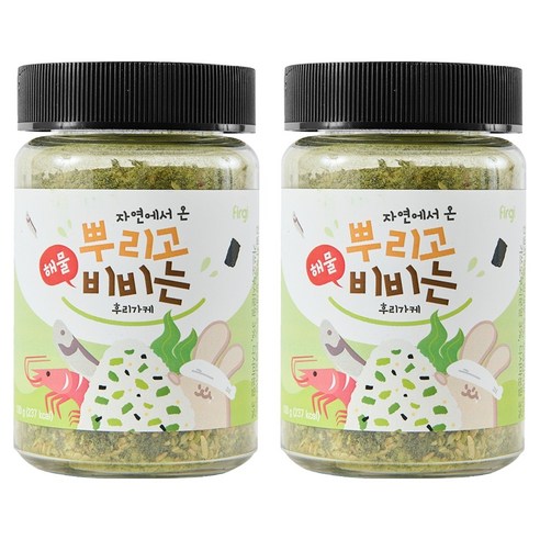 퍼기 자연에서 온 뿌리고 비비는 후리가케, 해물, 100g, 2개