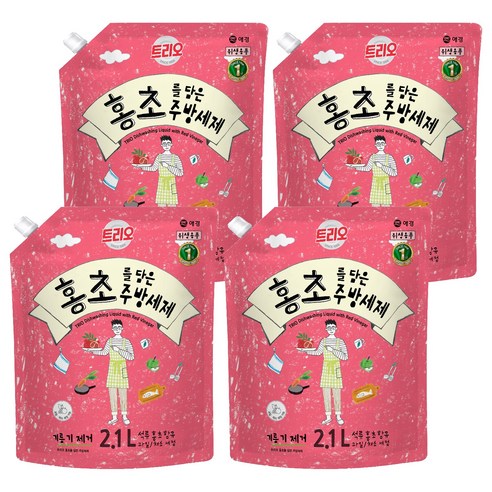 트리오 홍초를 담은 주방세제, 2.1L, 4개