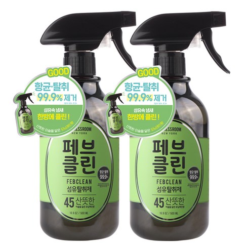 더블유드레스룸 페브클린 섬유탈취제 No.45 모닝레인, 500ml, 2개