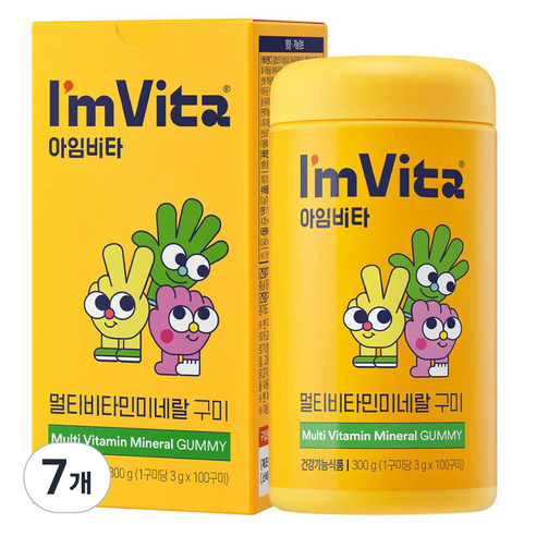 종근당건강 아임비타 멀티비타민 미네랄 구미 300g, 100정, 7개