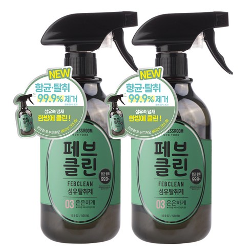 더블유드레스룸 페브클린 섬유탈취제 No.03 베이비그린티, 500ml, 2개