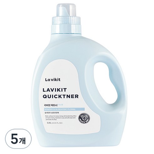 라비킷 퀵트너 섬유유연제 비누향 본품, 1.8L, 5개
