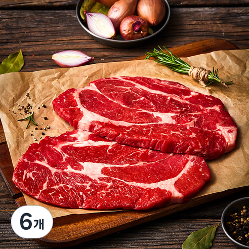호주산 메가 소고기 척아이롤 구이용 (냉장), 600g, 6개