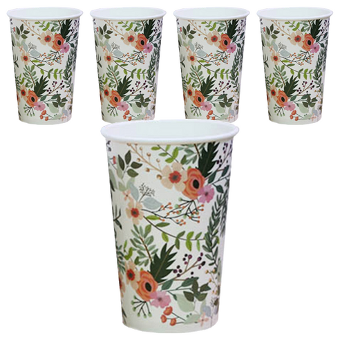 투고팩 플라워 종이컵 300ml, 50개입, 5개
