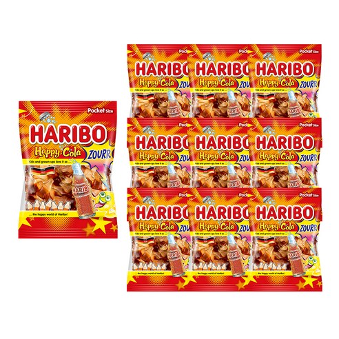 하리보 해피콜라 사우어 젤리, 100g, 10개