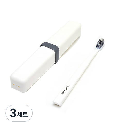 DM UPURITY 트래블 칫솔 세트 화이트, 3세트