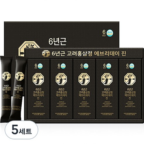 자연허브 6년근 고려홍삼정 에브리데이 진 홍삼스틱 30p + 쇼핑백, 450g, 5세트