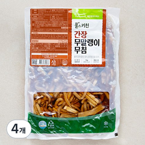 풀무원 풀스키친 간장 무말랭이 무침, 1kg, 4개
