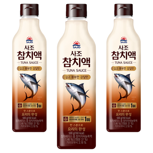사조 참치액, 500g, 3개