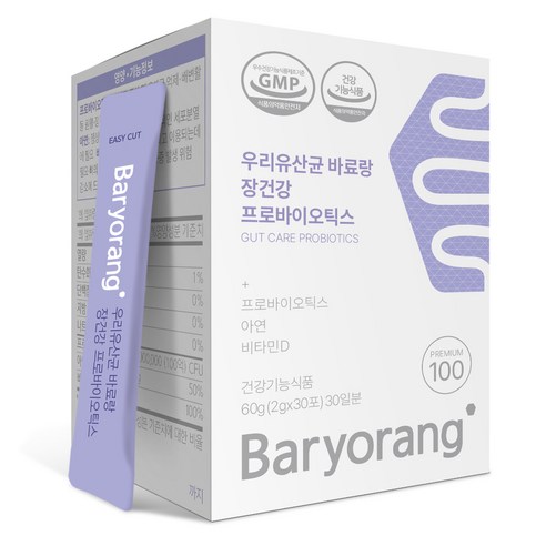 우리유산균 바료랑 장건강 프로바이오틱스, 60g, 1개