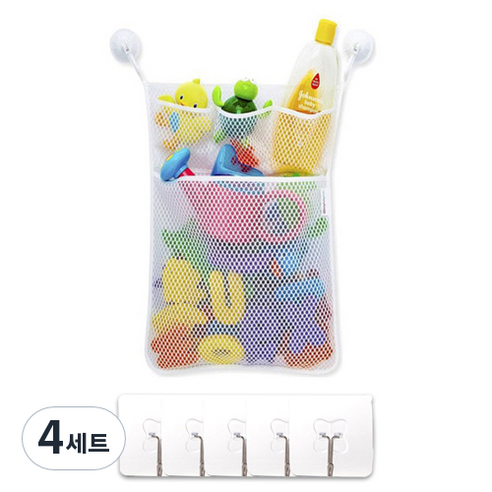 리빙듀오 장난감 정리 그물망 + 매직후크 5p, 4세트