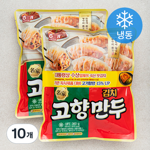 명가 김치 고향만두 (냉동), 360g, 10개
