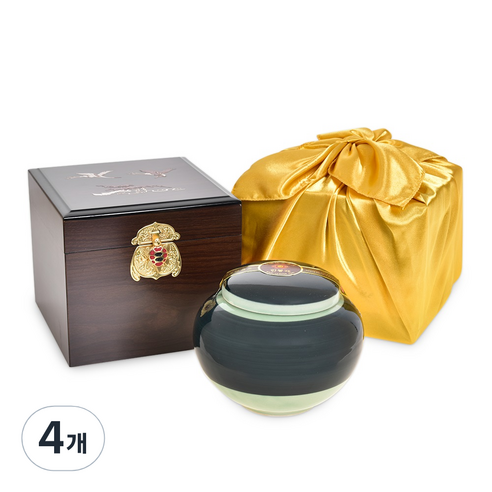 지리산 한봉 영농조합 고가구 야생화꿀 + 고급 케이스 + 보자기 선물세트, 1kg, 4개