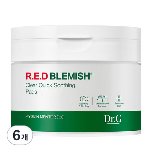 닥터지 레드 블레미쉬 클리어 퀵 수딩 팩 130ml, 70개입, 6개