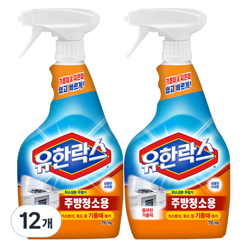 유한락스 주방청소용, 715ml, 12개